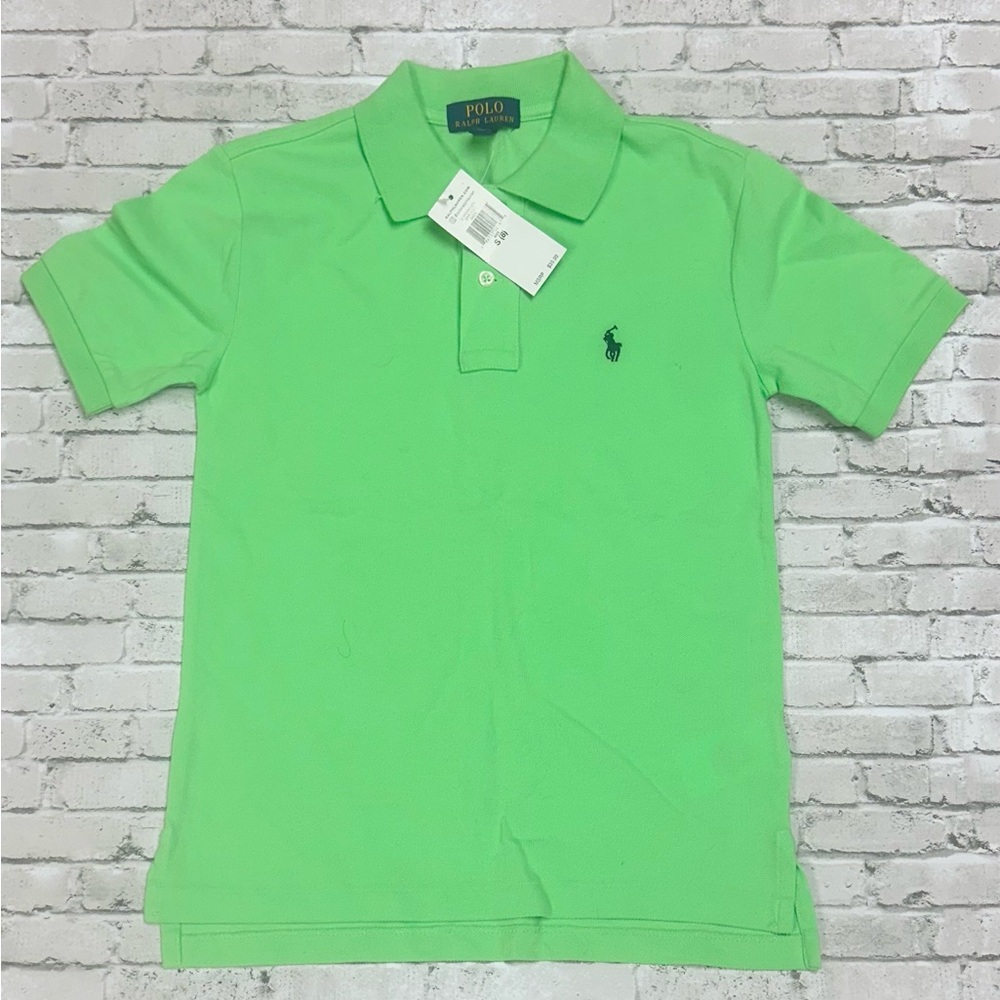 Polo Ralph Lauren Boys Polo Shirt Green Size 8 NWT Classic  Preppy Short Sleeve